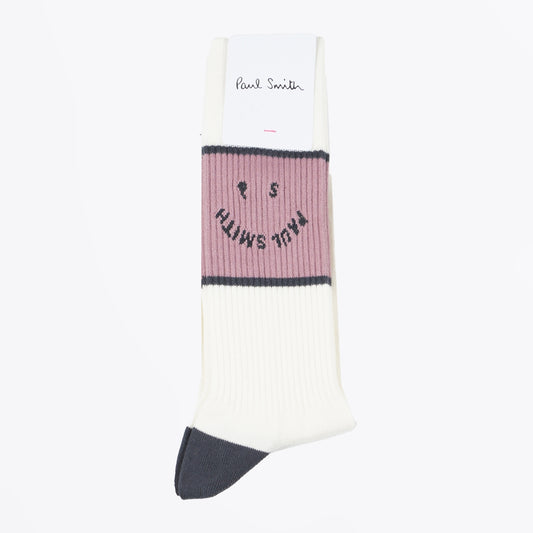 PS Happy Face Sock - Off White