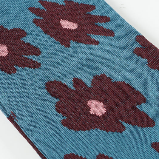 Floral Sock - Petrol