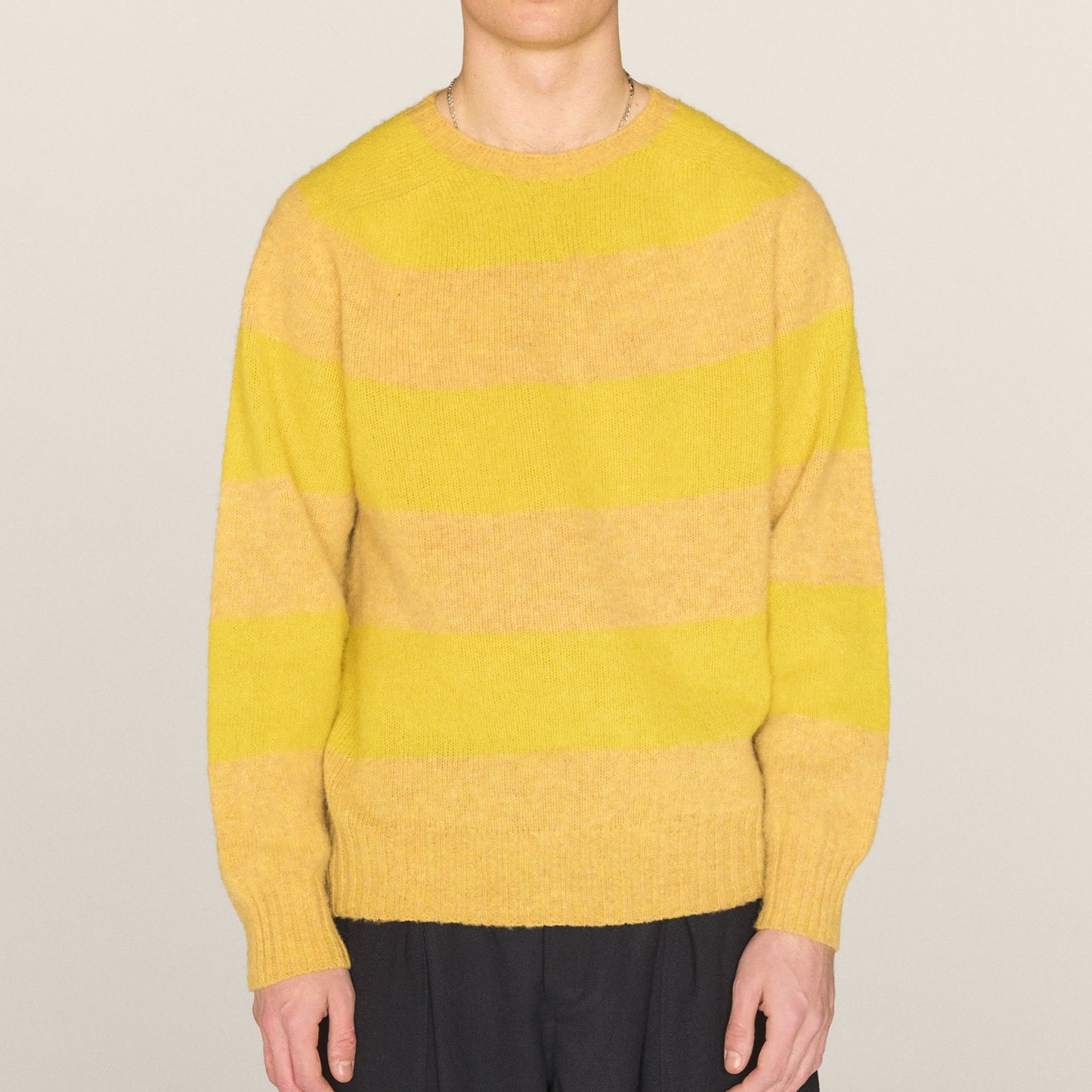 - Suedehead Stripe Crew Knit - Yellow