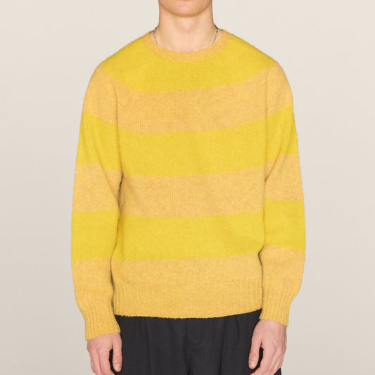 - Suedehead Stripe Crew Knit - Yellow