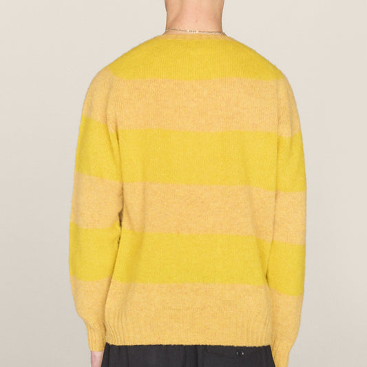- Suedehead Stripe Crew Knit - Yellow