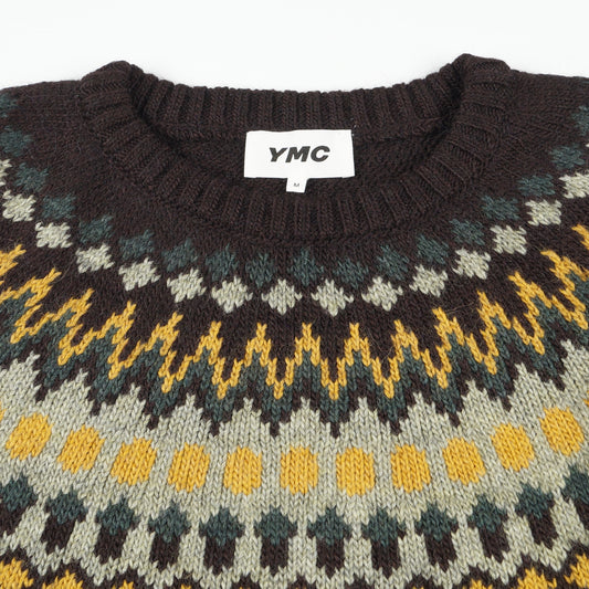 - Wings Crew Neck Knit - Brown Multi