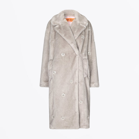 Maxime Faux Fur Coat - Grey