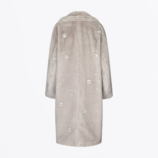 Maxime Faux Fur Coat - Grey