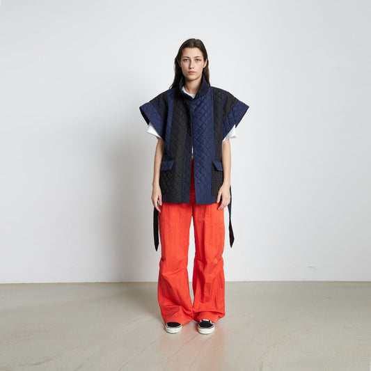 - Quilted Waistcoat - Dark Stripped