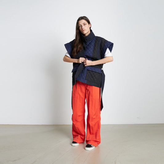 - Quilted Waistcoat - Dark Stripped