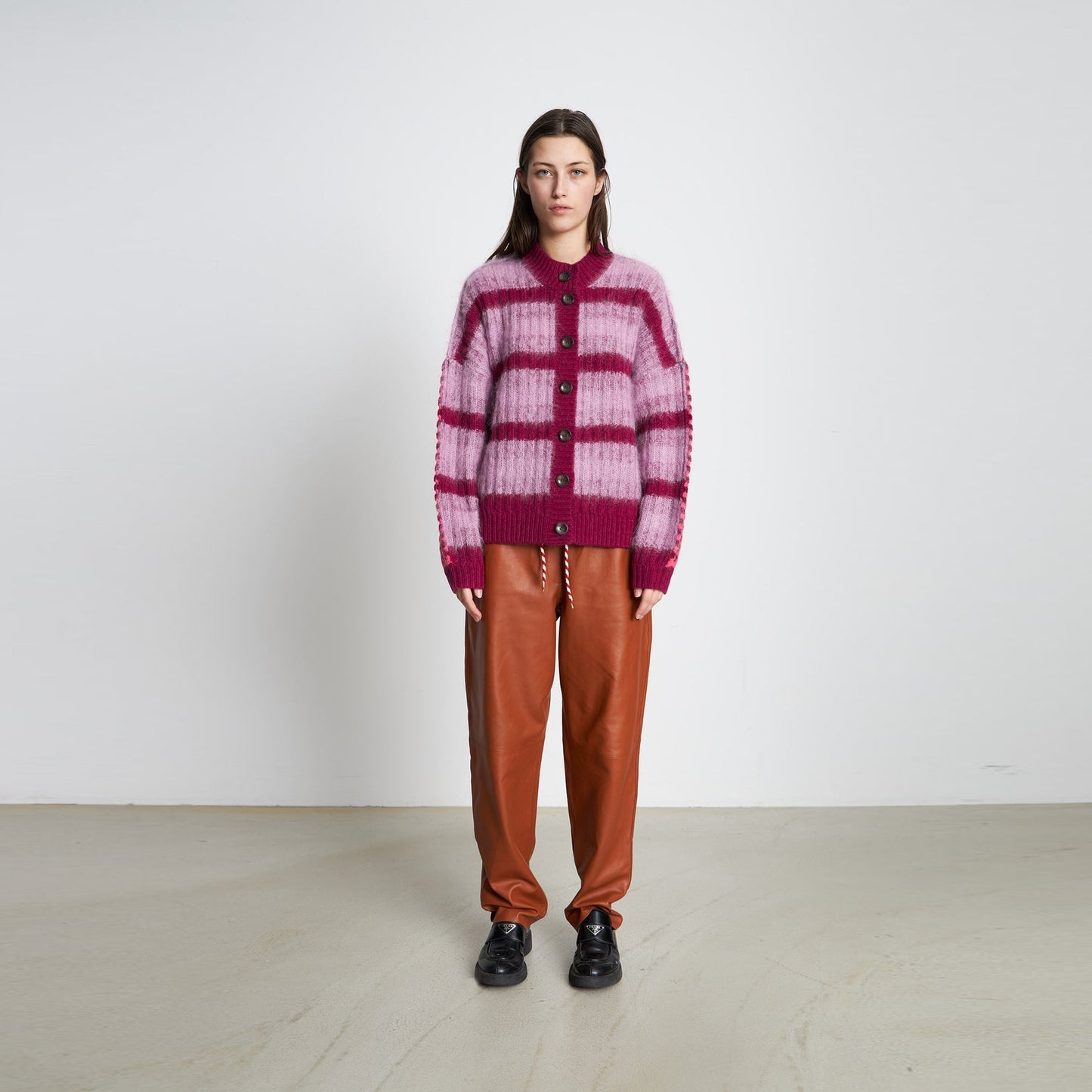 Helen Wool Mix Cardigan - Pink