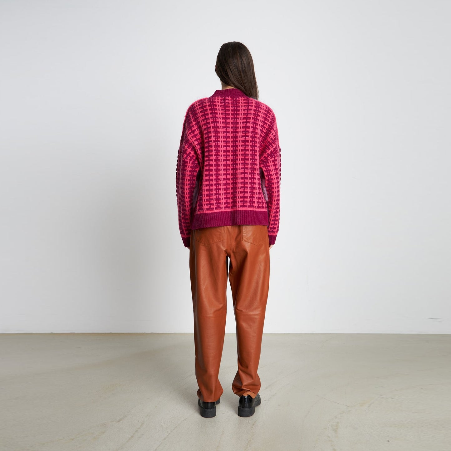 Helen Wool Mix Cardigan - Pink