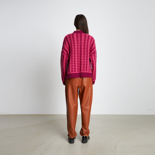 Helen Wool Mix Cardigan - Pink