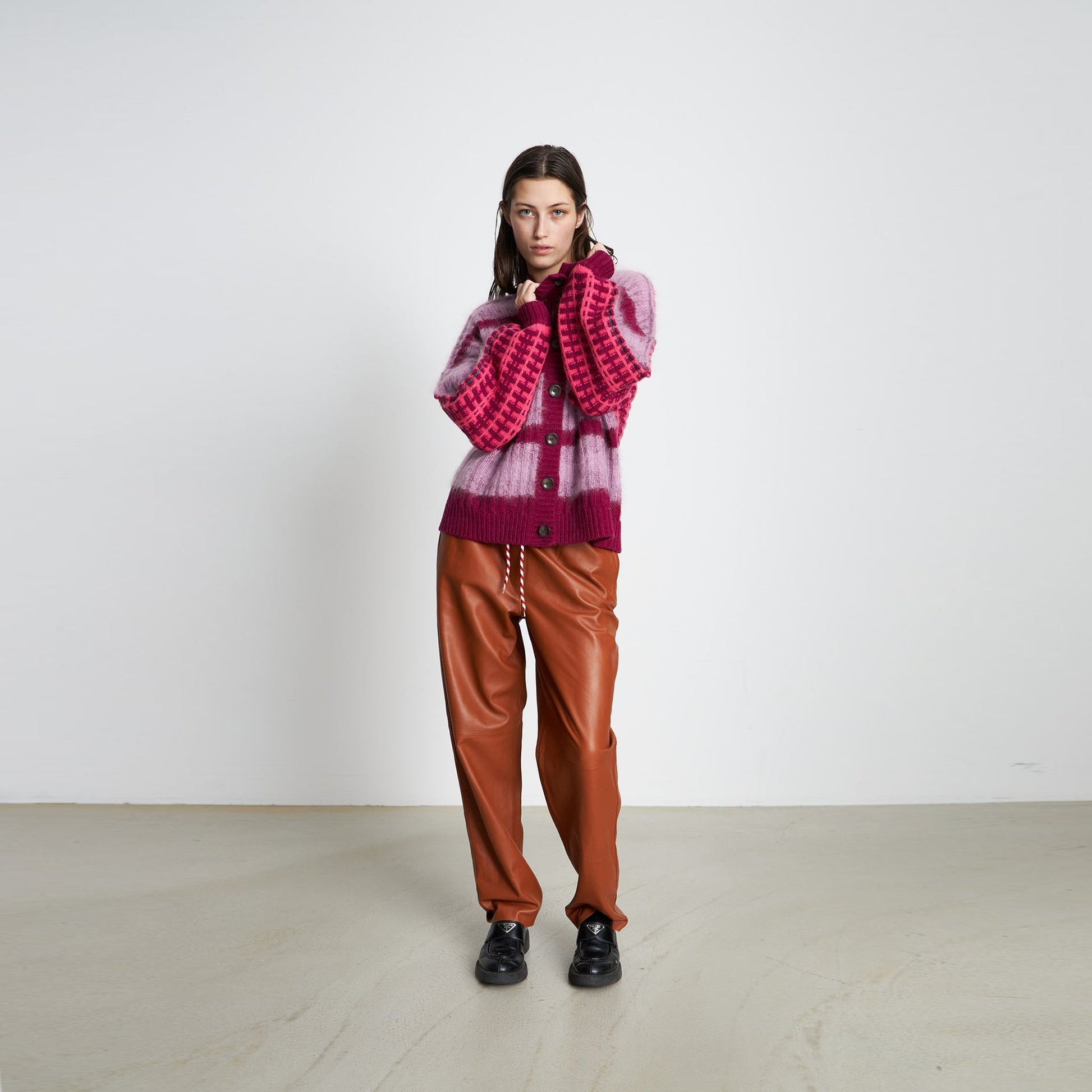 Stella Helen Wool Mix Cardigan - Pink