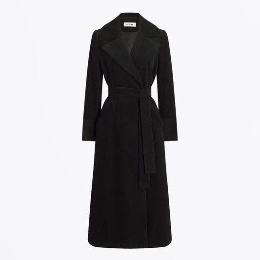 - Roxanne Cord Trench Coat - Black
