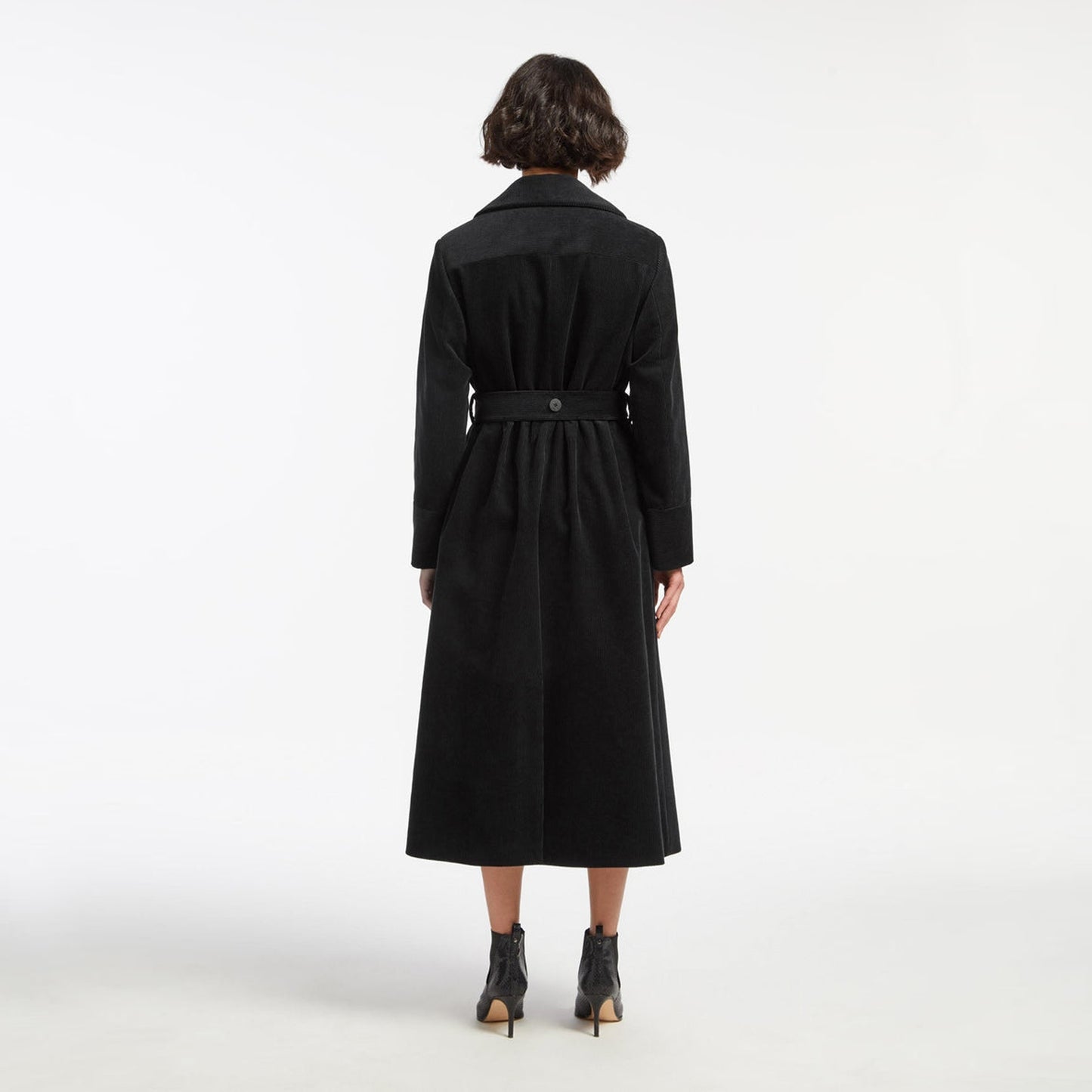 - Roxanne Cord Trench Coat - Black