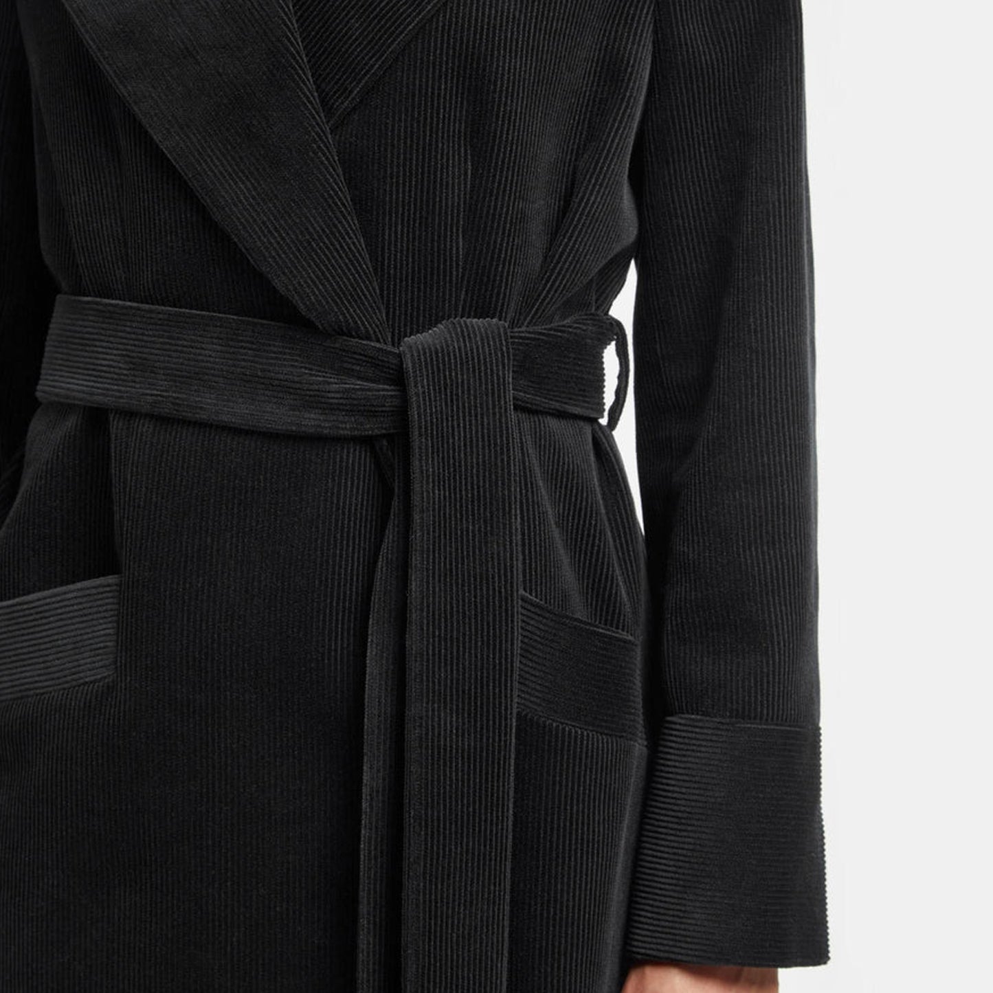 - Roxanne Cord Trench Coat - Black