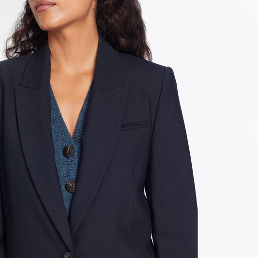 Jamie Stretch Wool Blend Blazer - Navy
