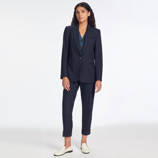 Jamie Stretch Wool Blend Blazer - Navy