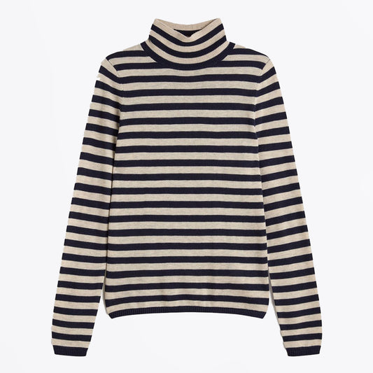 - Clove Knit - White/Black Stripe