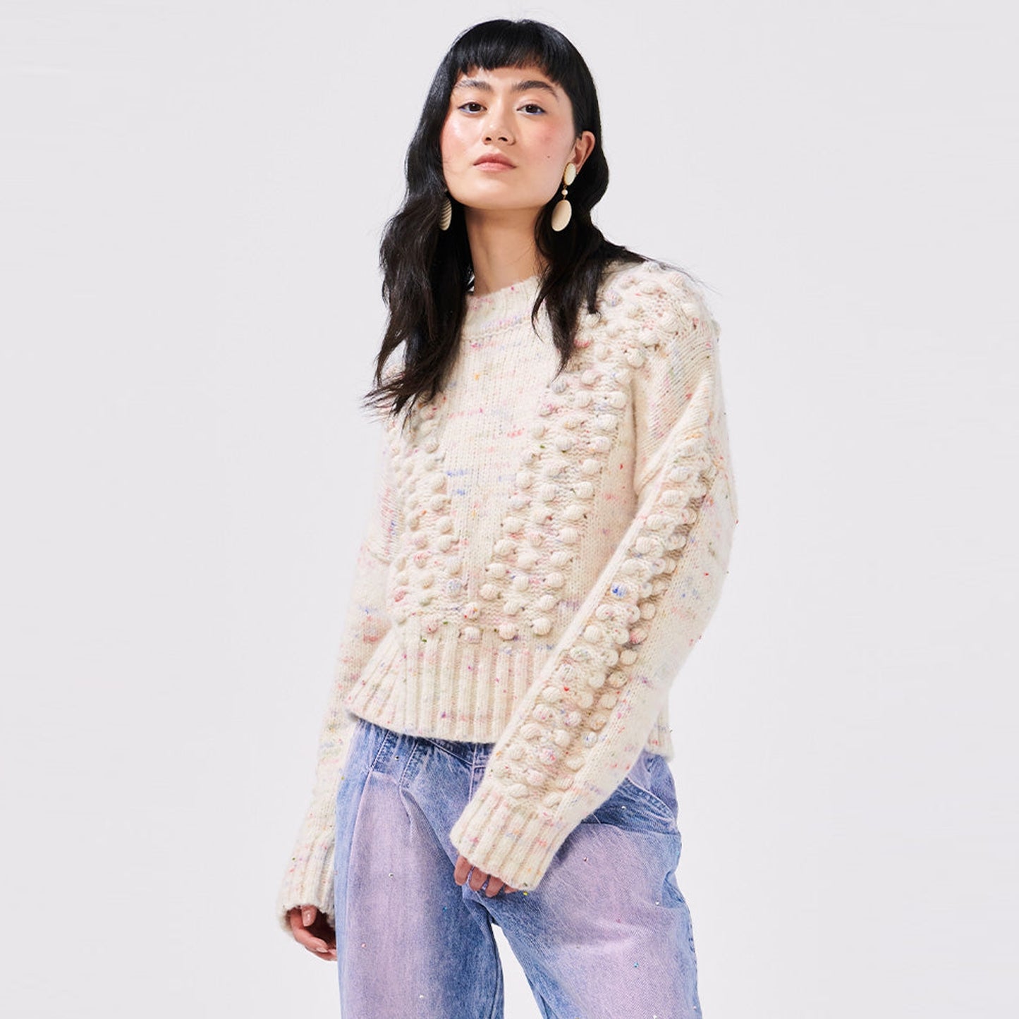 - Alpaca Bobble Jumper - Cream