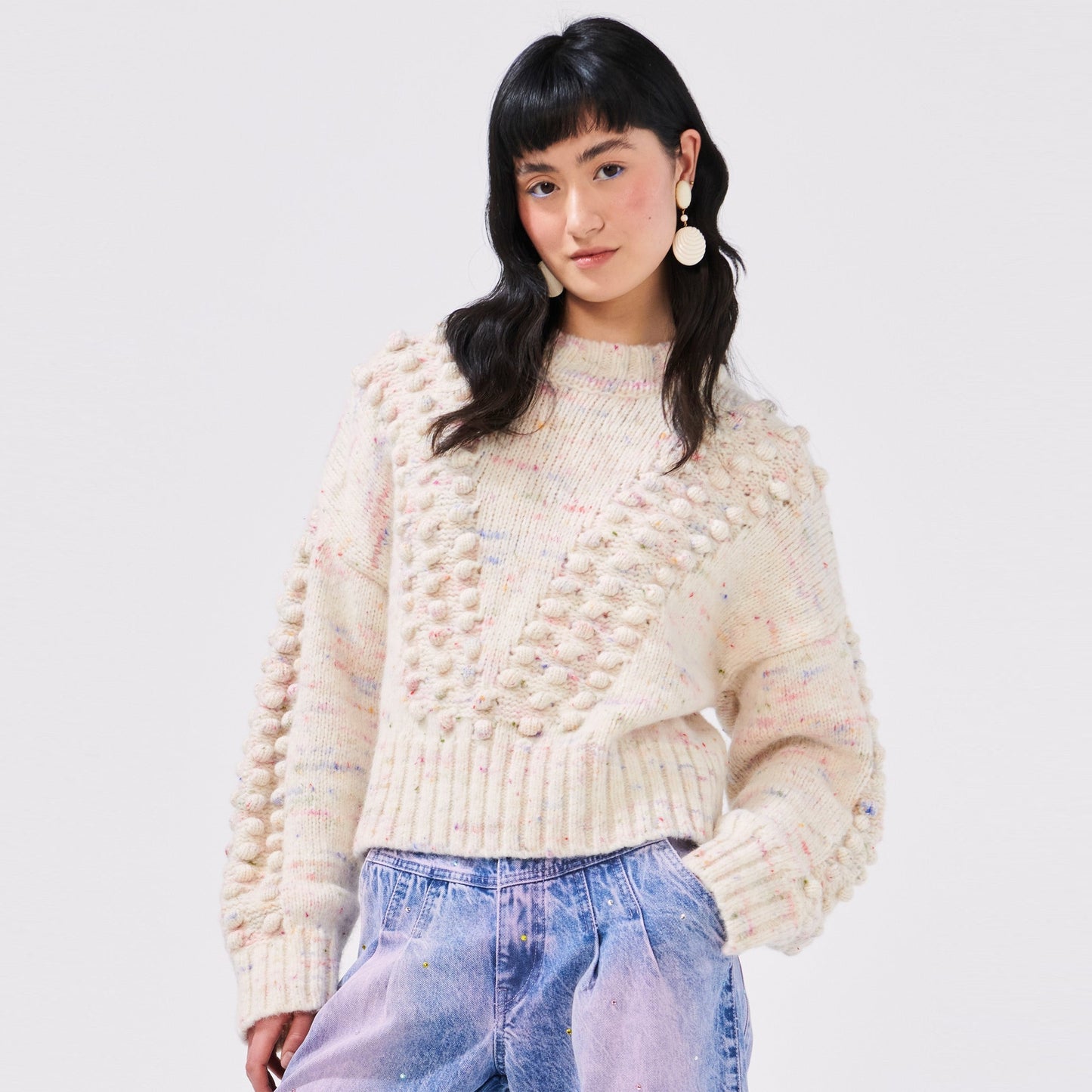 - Alpaca Bobble Jumper - Cream