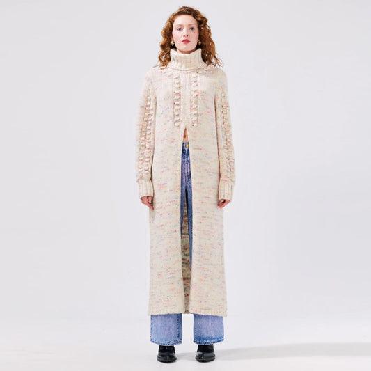 - Alpaca Bobble Long Jumper - Cream