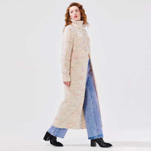 - Alpaca Bobble Long Jumper - Cream