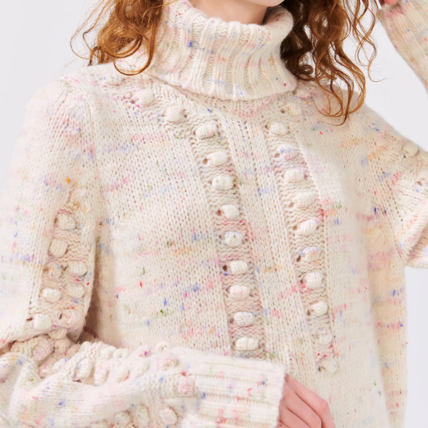 - Alpaca Bobble Long Jumper - Cream