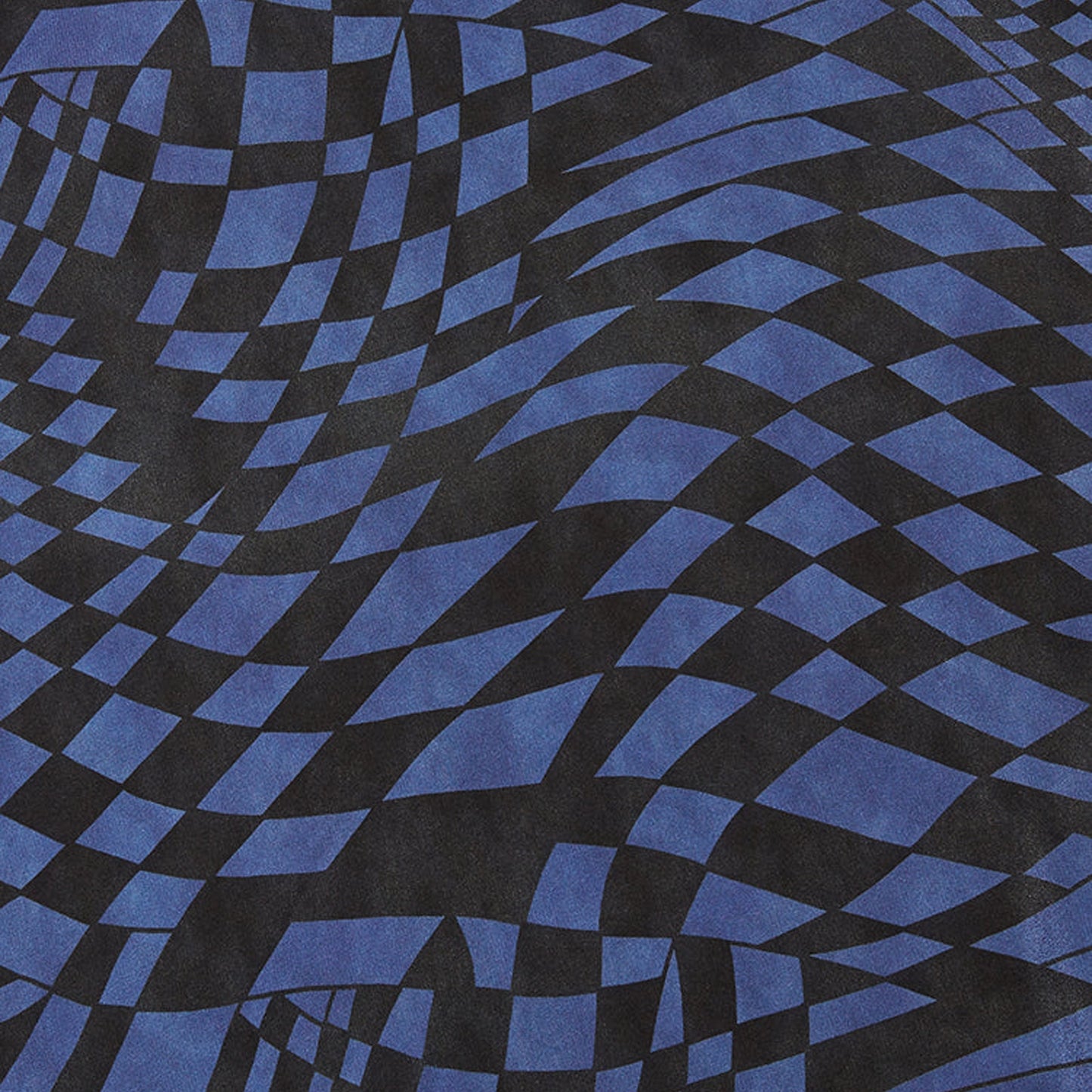 Handkerchief Silk Dress - Black/Blue Check