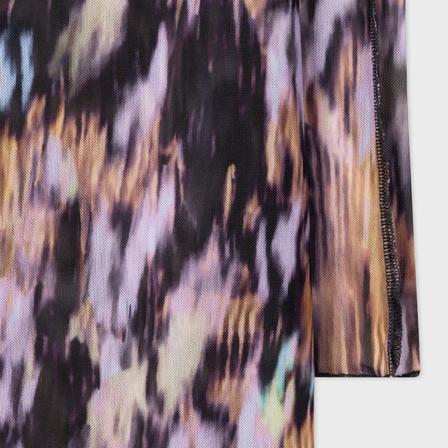 - Bark Print Mesh Dress - Black