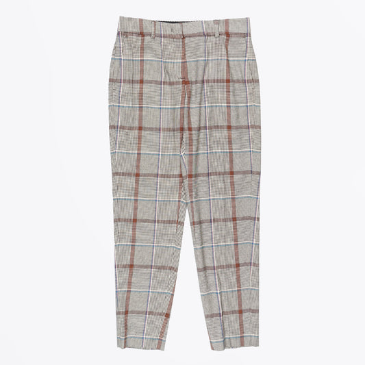 - Prince Of Wales Check Trousers - Grey/Brown