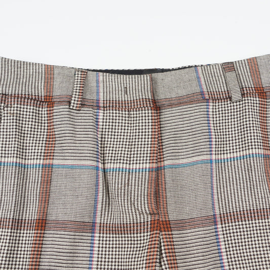 - Prince Of Wales Check Trousers - Grey/Brown