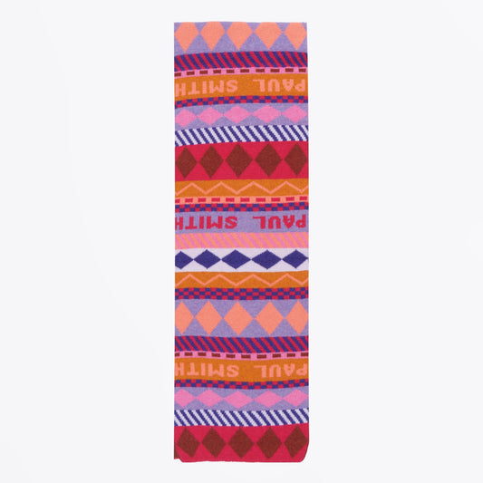 - Fairisle Lambswool Scarf - Pink