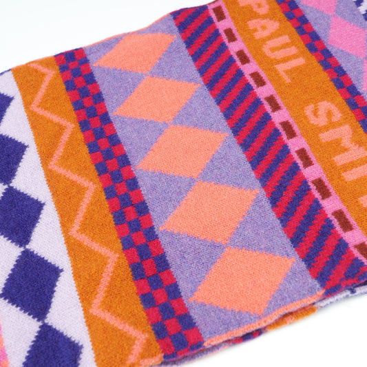 - Fairisle Lambswool Scarf - Pink