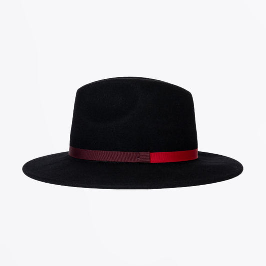 - Two Tone Wool Felt Fedora - Black