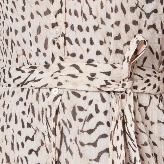 - Patterned Dress - Beige