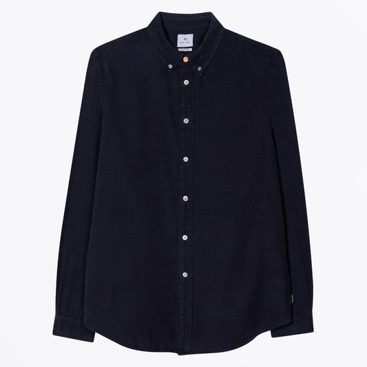 - Tailored Fit Button Down Shirt - Dark Navy