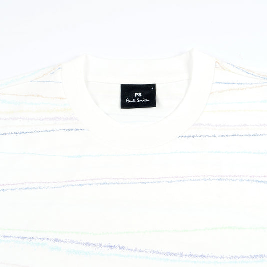 - Short Sleeve Stripe T-Shirt - White