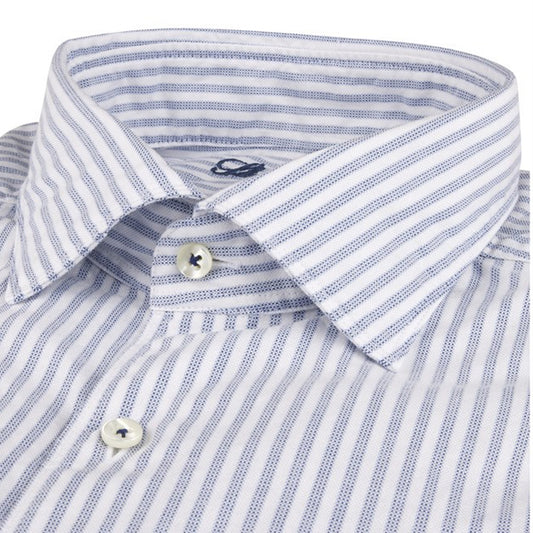 - Casual Blue Striped Oxford - Blue