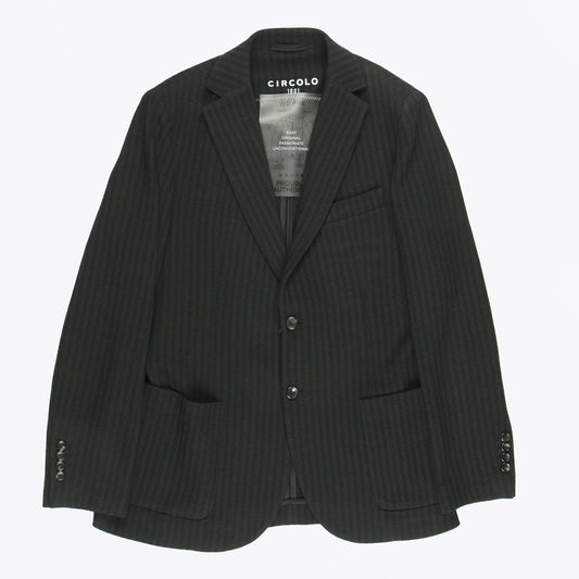 - Self Stripe Woolen Blazer - Green