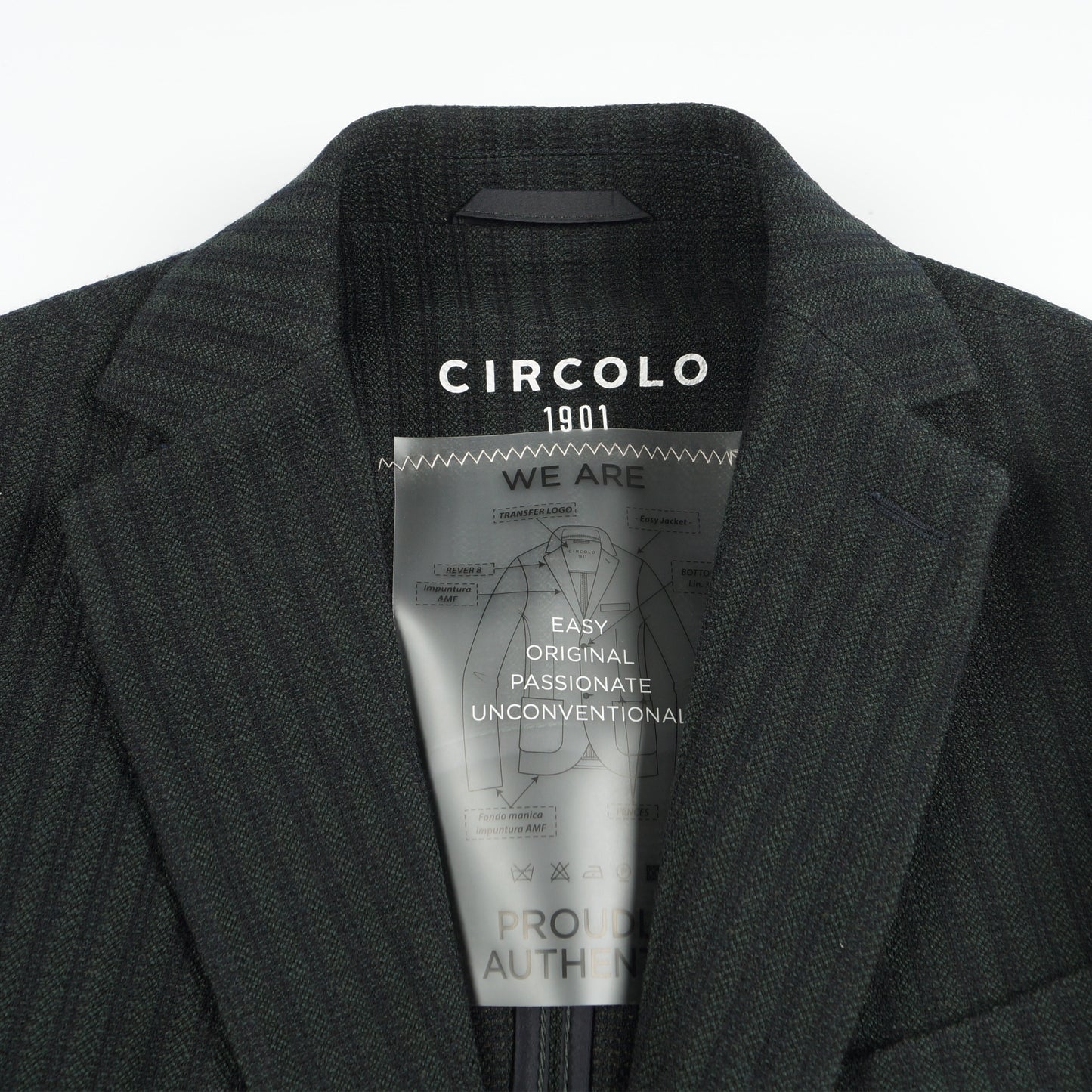 - Self Stripe Woolen Blazer - Green