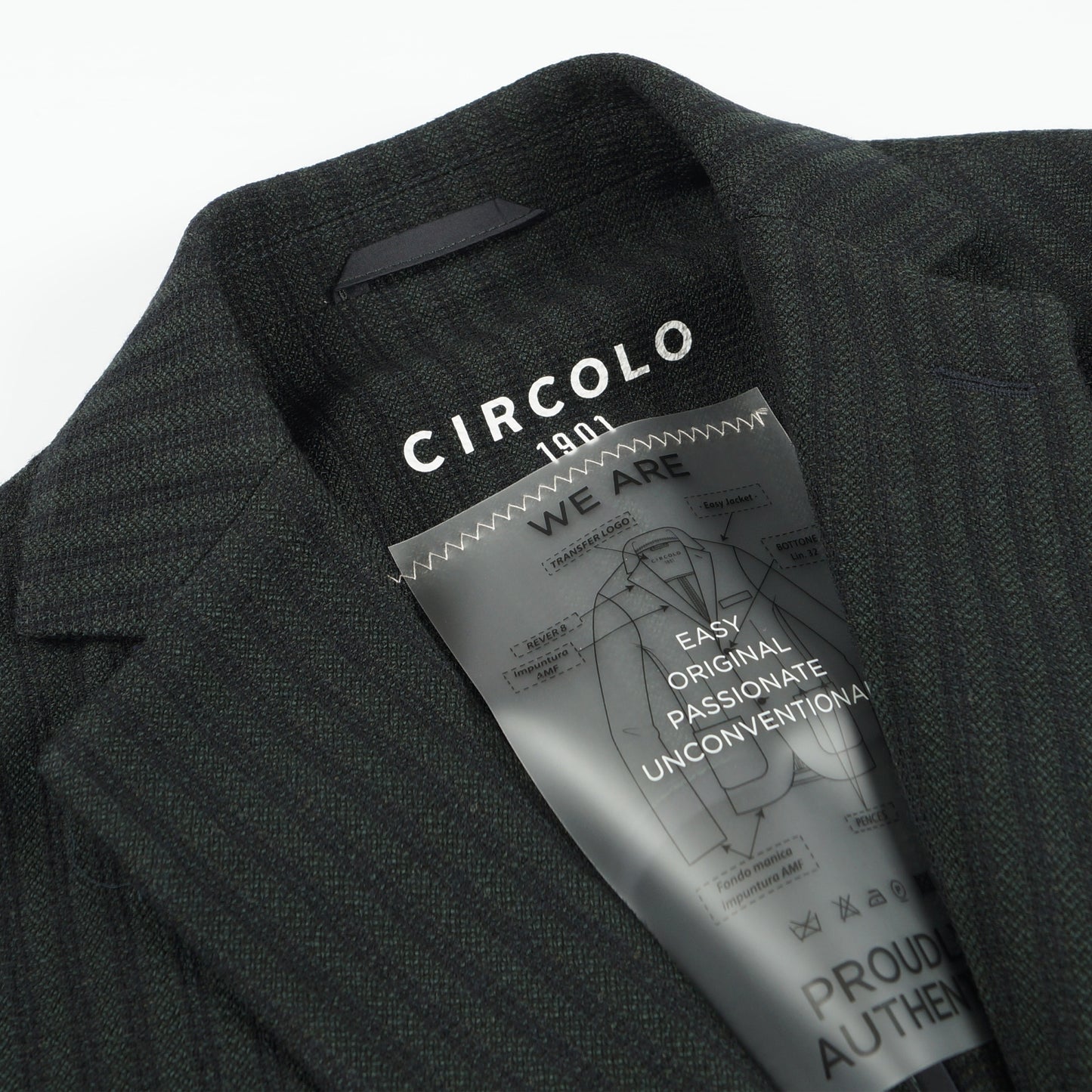 - Self Stripe Woolen Blazer - Green