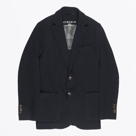 - Wool Knitted Blazer - Navy