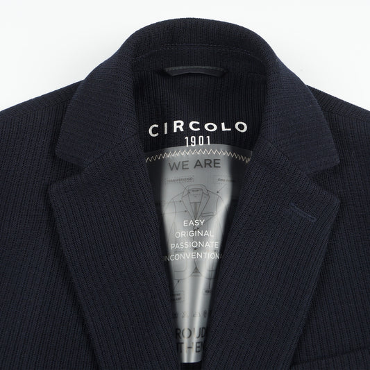 - Wool Knitted Blazer - Navy