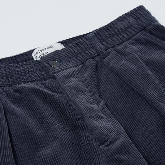 - Pleated Track Pant - Navy