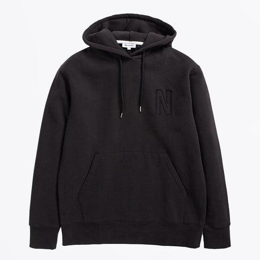 - Arne Relaxed Logo Hoodie - Black