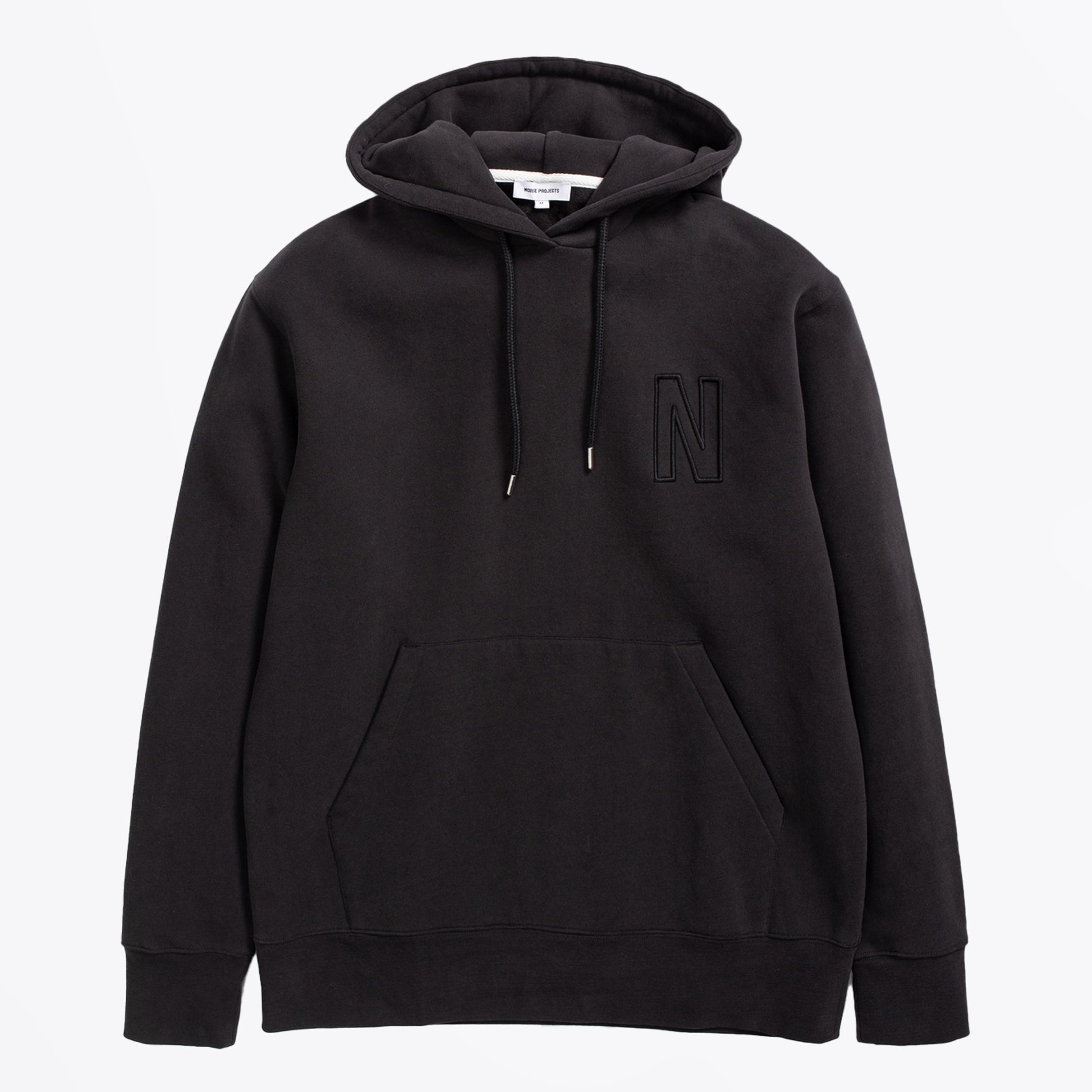 Norse - Arne Relaxed Logo Hoodie - Black