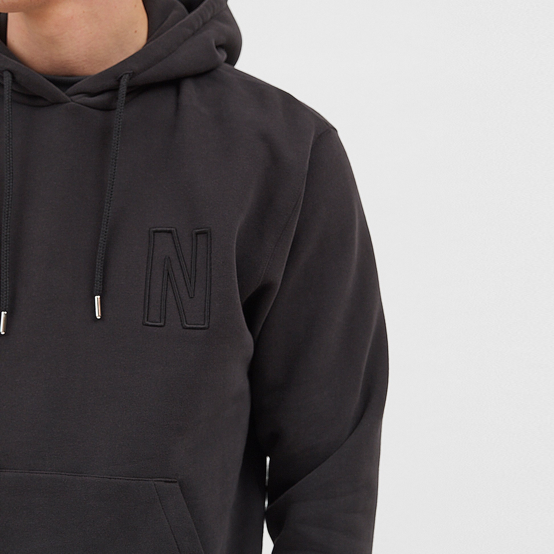 Norse - Arne Relaxed Logo Hoodie - Black