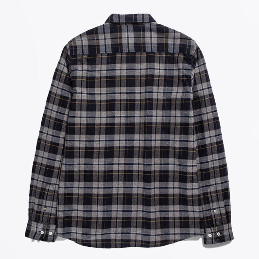 - Anton Flannel Check Shirt - Medium Grey