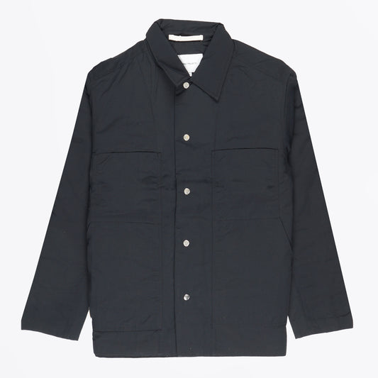 - Pelle Waxed Nylon Coat - Navy