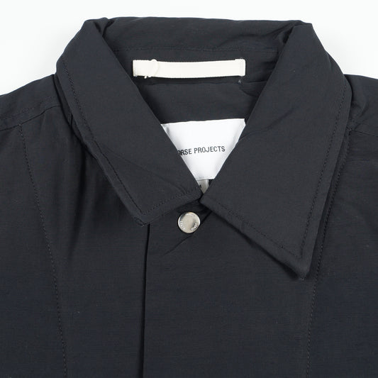 - Pelle Waxed Nylon Coat - Navy