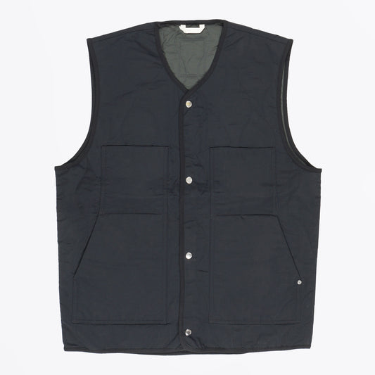 - Peter Waxed Nylon Vest - Dark Navy