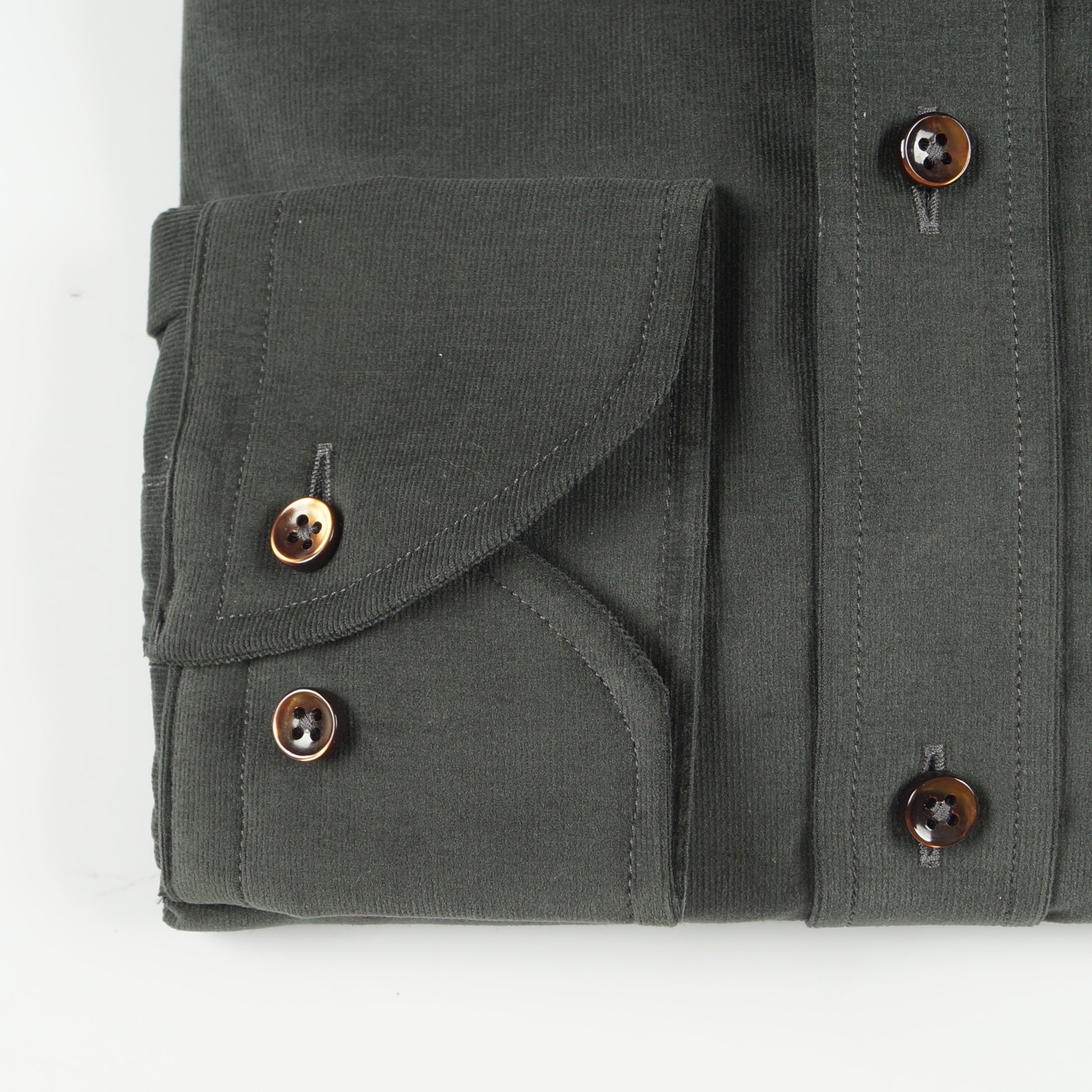 Stenstroms - Fitted Body Micro Cord Shirt - Green